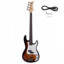 Exquisite Burning Fire Style Electric Bass Guitar Golden
