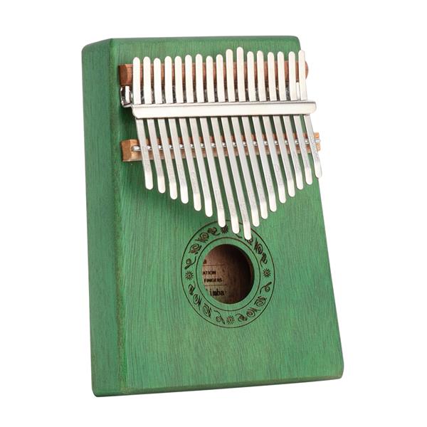17 Keys Kalimba Thumb Piano Mahogany wood for Kids Adult Beginners Green
